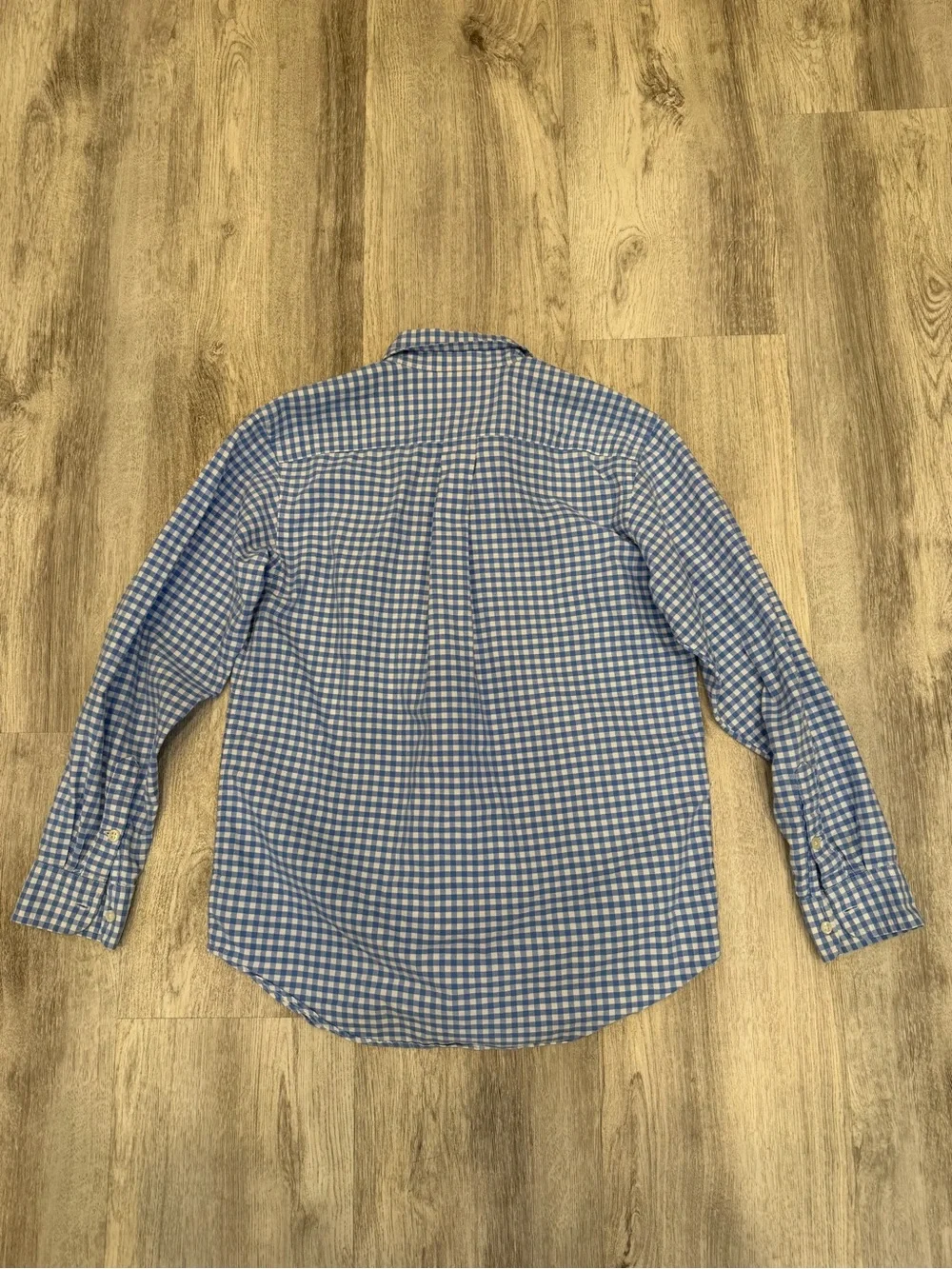 Ralph Lauren Blue White Gingham Cotton Button Down Shirt L 14-16